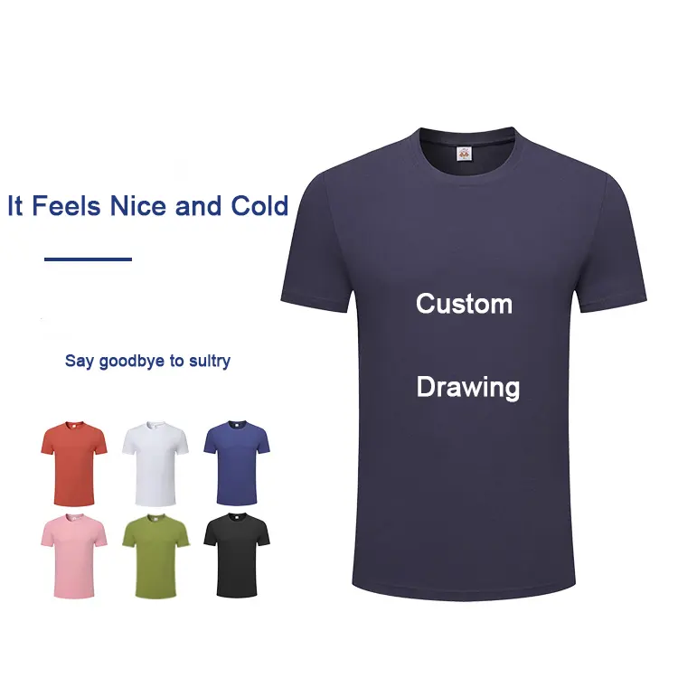 Trendy yuvarlak boyun T-shirt ağır 200 gram özel iş elbiseleri logosu erkek ve kadın kurumsal kısa kollu