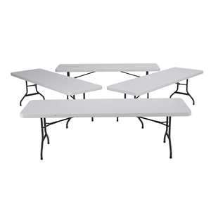 White Modern Durable Outdoor <strong>Foldable</strong> Patio <strong>Dining</strong> <strong>Table</strong> And <strong>Chairs</strong> Set 4 For Events Picnic Hospitals-lightweight Plastic - Product Image 4