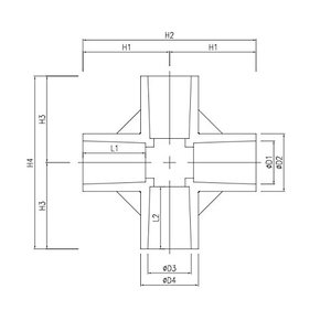 Conector Cruzado de PVC de Cuatro Vías 20Ax13A para Derivación de Tuberías, Variaciones Múltiples, Tratamiento de Agua Kansaikako, Hecho en Japón KJ-026-026 - Product Image 4