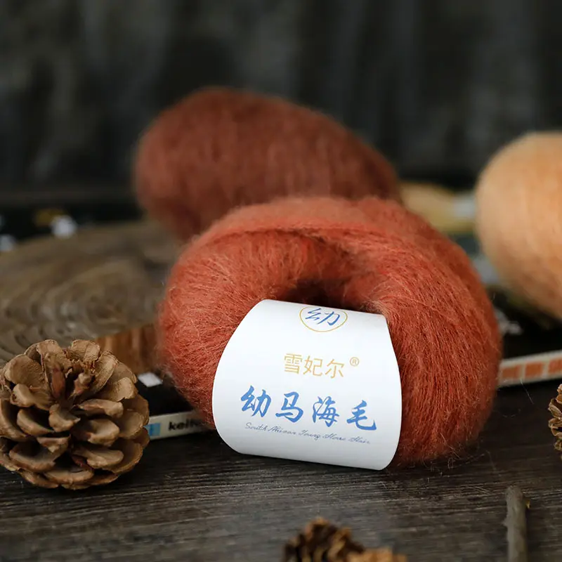 Sợi Ưa Thích Sang Trọng Quay Angora Merino Mohair Tay Đan Pha Trộn Sợi