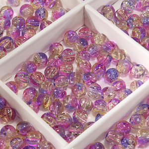 10mm Luxury Shiny Pure Glass <b>Beads</b> Baked Painted Mixed Colors Reusable DIY <b>Bracelet</b> Stringing Jewelry Making Accessories - Product Image 5