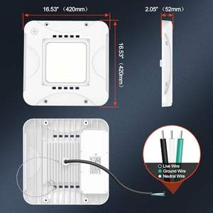 Lumière LED de parking de 100 watts, température de couleur 3000K~5000K, IP65, pour station-service, auvent de garage en aluminium, entrepôt, paysage - Product Image 3