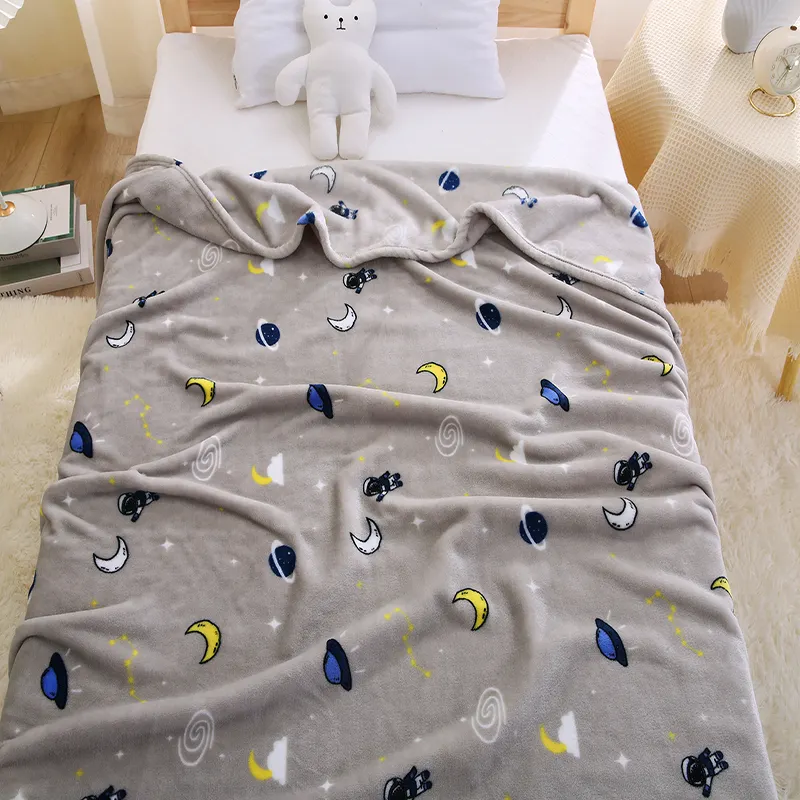 Производитель, детское милое одеяло с принтом, дешевая цена, супер мягкое уютное плюшевое одеяло