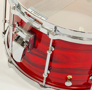 Tambor Metálico Profesional de Arce de Alta Tensión de 14x8 Pulgadas con Acabado en Madera Roja para Banda de Conciertos, Orquesta e Instrumentos de Percusión - Product Image 6