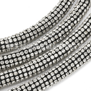 Cordón de diamantes de imitación de 3 mm y 9 filas para accesorios de joyería DIY, ropa y decoraciones de mochilas - Product Image 4