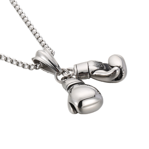 Collier de sport en acier inoxydable <span class=keywords><strong>Atila</strong></span> Fashion Hip Hop, pendentif gant de boxe, accessoires pour hommes - Product Image 1