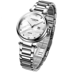 Elegante Reloj de Cuarzo de Acero Inoxidable para Mujer, Pantalla Analógica, Resistente al Agua 3ATM, Caja Redonda, Cierre Plegable, Correa de 18 mm - Product Image 1