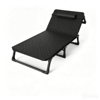 Lit simple pliable et réglable en métal, lit de camping portable pour adultes, chaise longue pour la maison, le bureau et l'appartement