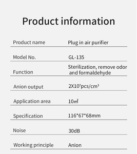 Alternative au purificateur d'air (à brancher sur prise secteur), générateur de 50 millions d'ions négatifs et de plasma, élimine efficacement la poussière, la fumée et les particules. - Product Image 3