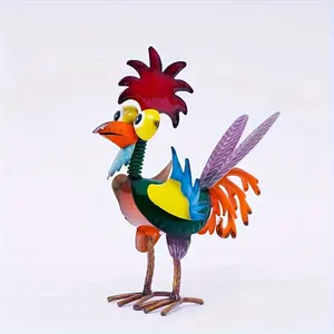 New Metal Three-dimensional Rooster Colors Outdoor Lawn Courtyard Living Room Dining Office Desk Ornaments Decor Art Crafts