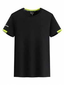 Design New Style Cooling Fabric Round-Neck Shirt Knitted Gym Wear T-Shirt Quick Dry Plain Men T-Shirts - Product Image 6