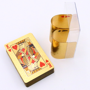 Tùy chỉnh in ấn Poker thẻ nhà máy tùy chỉnh không thấm nước 100% nhựa <span class=keywords><strong>PVC</strong></span> vàng lá chơi thẻ - Product Image 3