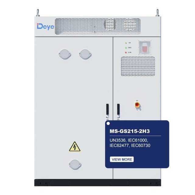HOT Sale Deye C&I ESS SOLUTION MS-G215-2H3 215kW 660-864V Energy Storage System Liquid Cooling On-Grid LiFePO4 Battery