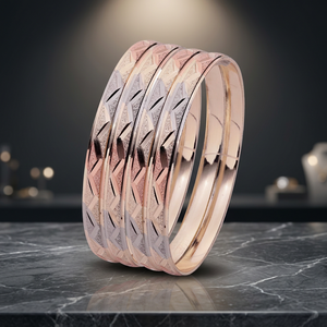 Vente en gros de bracelets remplis d'or 3 tons, bracelets de mode, bracelets modernes en or 3 tons, bracelets tricolores, bracelets en laiton multi-tons. - Product Image 3
