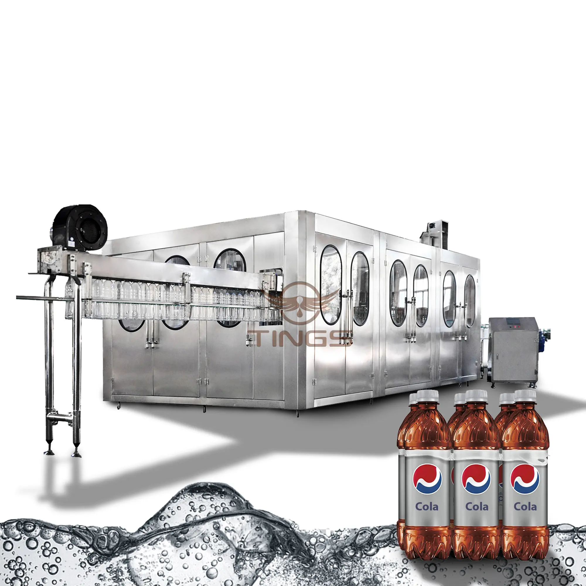 Máquina de llenado de agua para refrescos y bebidas, línea de producción de botellas de pet