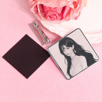 Badge miroir métallique personnalisé, épinglette brillante sur mesure, accessoire esthétique pour sacs, cadeau d'anniversaire haut de gamme personnalisé pour ami