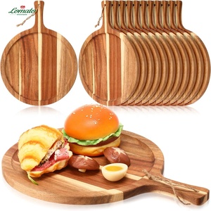 Tagliere in <span class=keywords><strong>Legno</strong></span> di Acacia Rotondo Personalizzabile con Logo, per Cucina, Servizio Pizza, Pane e Formaggio - Vendita all'Ingrosso - Product Image 2