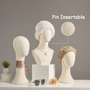 หัวหุ่นวิกโฟมแบบเสียบหัวสีขาวผ้าลินินแบบหนาหัวหุ่นผู้หญิงสำหรับโชว์หมว<span class=keywords><strong>ก</strong></span> - Product Image 5