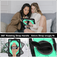 Étui antichoc robuste pour Samsung Tab S9 S9FE S10FE S10 Lite PC+Silicone avec support rotatif, porte-stylet, bandoulière et dragonne