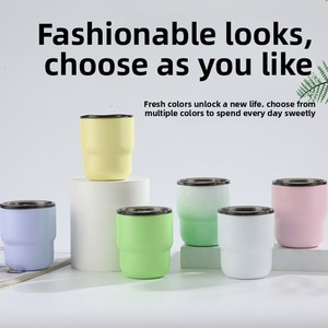 Tasse à café isotherme en acier inoxydable DF 304 de 255 ml avec couvercle, portable, pour le camping en plein air, prix de gros d'usine - Product Image 4