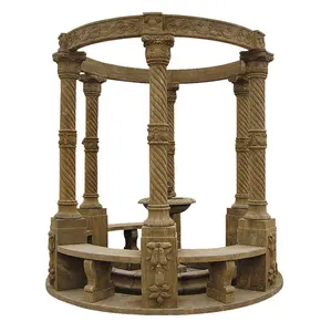 Antique Stone Roman Pillars For Garden, Manufacture Garden Marble Gazebo