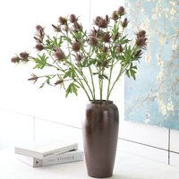 Bunga Eryngium Buatan CAWELL, Simulasi Tinggi, Bahan Sutra Plastik, Sea Holly Buatan, untuk Dekorasi, Bunga Peterseli Buatan