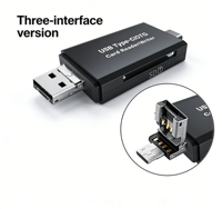 Adaptador Hub USB3.0, Lector de Tarjetas Micro TF OTG, Lector de Tarjetas de Memoria 5 en 1, Lector de Tarjetas Multifunción SD, SDHC, TF, MMC