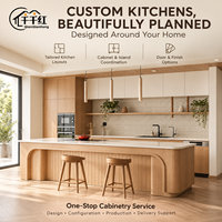 Set Kabinet dan Meja Dapur Modern dengan Panel MDF, Dimensi Potongan Lembaran untuk Menyimpan Stok Massal untuk Program Multifamilial