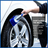 Lot de 3 brosses de detailing automobile, brosses de nettoyage pour perceuse, tampons éponge de polissage, outils de nettoyage pour le lavage intérieur et extérieur