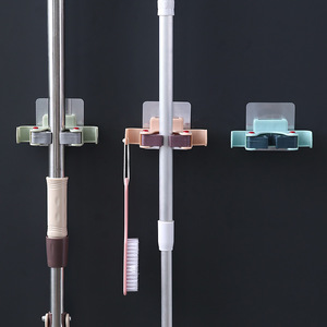 Newdesign hai-tone không khoan lau chủ phòng tắm Wall Mount Broom Clip Trace - Free Organizer - Product Image 6