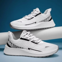 Chaussures de sport légères pour la course à pied, blanches, unies, tendance, décontractées, pour hommes