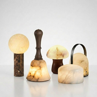 Lampe de table moderne sans fil en albâtre, rechargeable, portable, à intensité variable, LED tactile, en pierre naturelle, pour décoration de restaurant de luxe