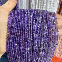 Vente en gros de perles en pierre naturelle facettées de 2 mm, 3 mm, 4 mm, pierres précieuses, quartz rose, citrine, perles de diamant pour la fabrication de bijoux en DIY
