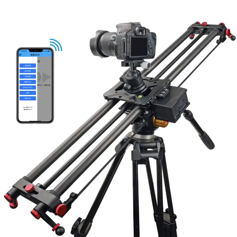 YEAH App Wireless Control Carbon Fiber Dolly Rail Slider 80/100/120cm Video Photogrpahy Motorized Camera Slider