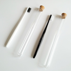 Tubo de ensayo de vidrio Tianjing de 20x200 mm con tapón de corcho para almacenamiento de cepillos de dientes y uso en viajes - Product Image 1