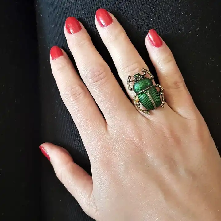 Scarab Beetle Ring of Ancient Egypt | 925 Sterling Silver, Oxidized or