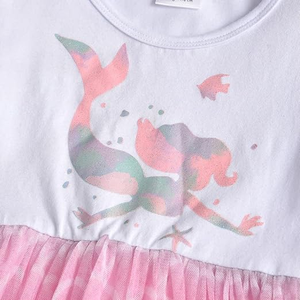 Robes pour filles et enfants personnalisables ODM, respirantes, lavables, à manches longues, à plusieurs couches, en dentelle, imprimées sirène <span class=keywords><strong>princesse</strong></span> - Product Image 2