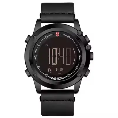 KADEMAN K698 Tech dijital saatler moda spor erkek kol adımları sayaç 3ATM rahat deri saat LCD ekran