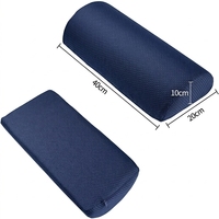 Repose-pieds ergonomique demi-lune en mousse à mémoire de forme bleu marine pour bureau, avec housse amovible et lavable – Vente en gros