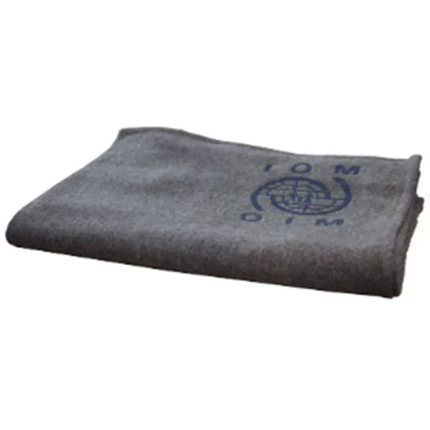 IOM Fleece polyester Single size Gray or Brown Color Synthetic Blanket