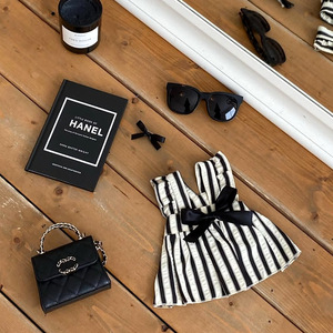 Küçük köpekler ve kediler için çizgili papyon Sundress | Bichon/Pomeranian/Teddy/<span class=keywords><strong>Yorkie</strong></span> köpek giysileri tasarımcı yavru elbise küçük köpek elbise - Product Image 3