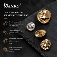 Boutons en métal personnalisés SANKO, texture liquide, finition haute brillance pour manteau, blazer, veste de costume