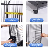 Cage d'élevage d'oiseaux en gros du fabricant avec toit interactif à ouverture supérieure pour oiseaux de compagnie