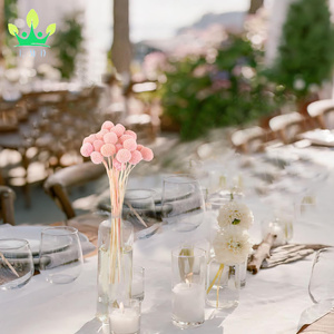 20 pièces de fleurs séchées Craspedia Billy Ball Buttons <span class=keywords><strong>rose</strong></span> foncé, bouquets floraux pour arrangements de mariage, maison, vase haut, style bohème, festival - Product Image 3