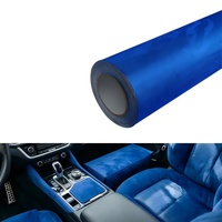 Tela de Gamuza Autoadhesiva, Color Marrón Azul Cambiante, Fácil de Aplicar para Asientos de Coche/Techo/Pilar/Ruedas, Revestimiento Interior