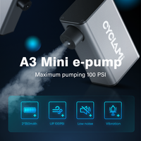 Pompe à vélo CYCLAMI portable Mini pompe à air électrique 100PSI gonfleur de pneu moto voiture e-bike pompe à vélo