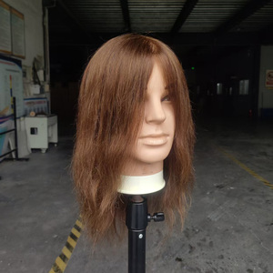 Testa di Manichino da Parrucchiere con Capelli Umani da 16 Pollici, Capelli Castani, per Praticare Styling, Intrecciatura e Taglio - Product Image 2