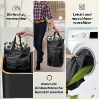 Panier de stockage de bouteille de recyclage pliable avec couvercle, récipient de stockage de bouteille avec sacs à 2 compartiments, collecteur de bouteille vide