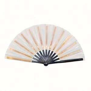 Abanico Plegable de PVC Multicolor de 13 Pulgadas con Varillas de Bambú para Festivales de Música y Decoraciones, Producto de Artesanía en Bambú - Product Image 6