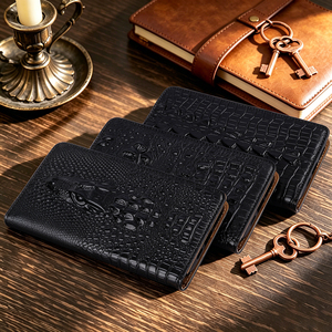 Étui à rabat en cuir véritable premium gaufré 3D avec fentes pour cartes, antichoc et magnétique pour <span class=keywords><strong>iPhone</strong></span> 18 Pro <span class=keywords><strong>Max</strong></span> 17 16 15 14 13 Pro <span class=keywords><strong>Max</strong></span> - Product Image 3